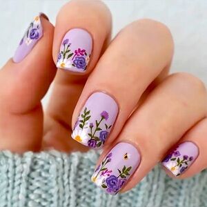 Floral Lavender Nails